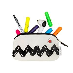 Yoobi × Peanuts Snoopy Pencil Case Zigzag Charlie Brown Pouch